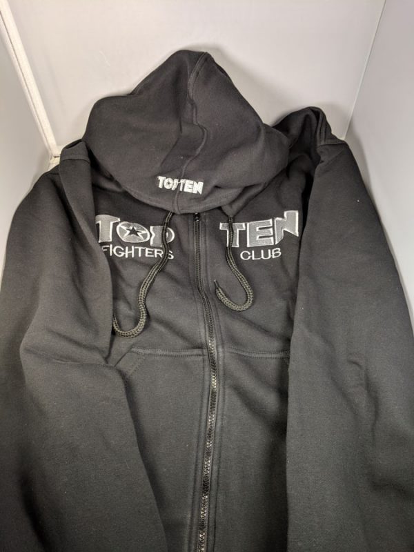 Top Ten fighters Club Hoodie - Black & Grey